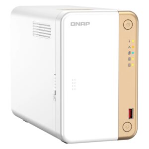 Servidor De Almacenamiento Nas De 2 Bahías Intel Celeron N4505 De Qnap Ts-262-4g-us, Color Blanco