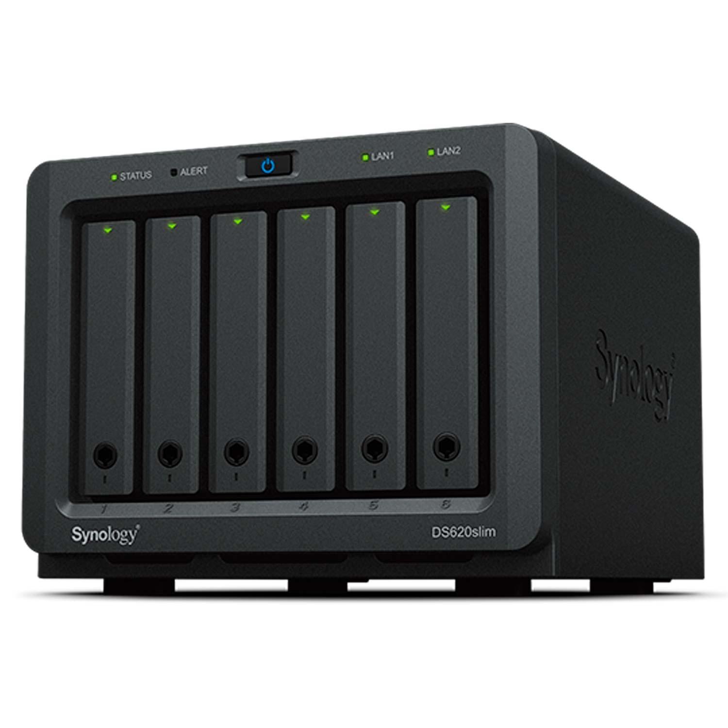 Servidor De Almacenamiento Nas Synology Diskstation Ds620slim Ddr3 Intel Celeron J3355 6 Bahías - Negro
