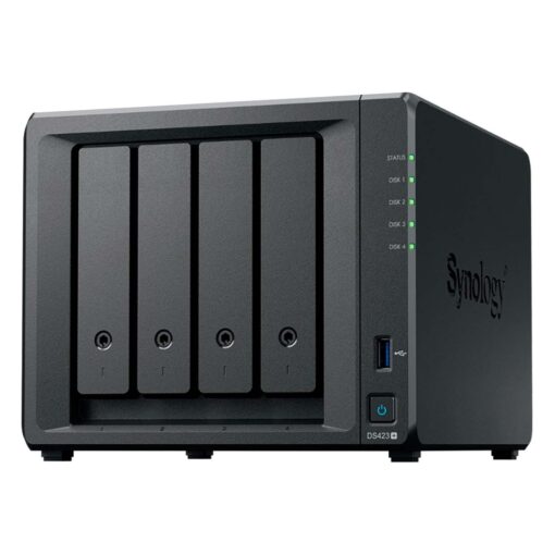 Servidor Nas De 4 Bahías Synology Diskstation Ds423+ Ddr4 Intel Celeron J4125, Color Negro