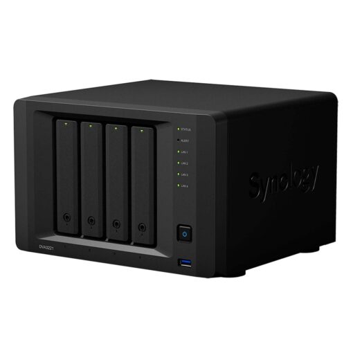 Alternative view of Server Nas Synology Deep Learning Nvr Dva3221 Ddr4 Intel Atom C3538 De 4 Bahías, Color Negro