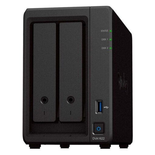 Server Nas Synology Deep Learning Nvr Dva1622 Ddr4 Intel Celeron J4125 De 2 Bahías, Color Negro