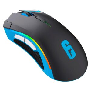 Mouse Inalámbrico Para Juegos Checkpoint Mx-200 R6-ms-1000 Rgb De 1000 Dpi, Color Negro - Imagen 2