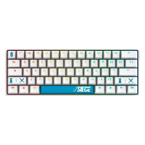 Teclado Para Juegos Checkpoint Kx-400 R6-kb-1001 Rgb Con Interruptor Rojo, 60 % De Resolución, Color Blanco
