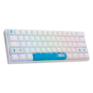 Teclado Para Juegos Checkpoint Kx-400 R6-kb-1001 Rgb Con Interruptor Rojo, 60 % De Resolución, Color Blanco - Imagen 3