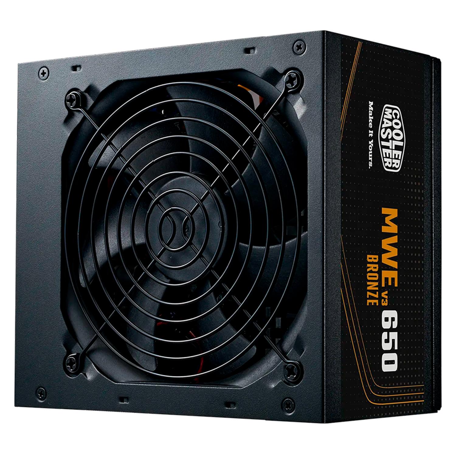 Fuente De Alimentación Atx Bivolt Con Pfc Activo 80 Plus Bronze De Cooler Master Mwe Mpe-6501-acaaw-3bus, 650 W, Color Negro