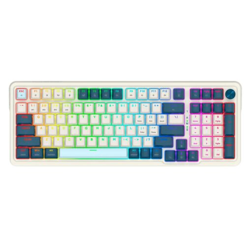 Teclado Inalámbrico Para Juegos Redragon Eisa Pro K686wb Rgb Con Diseño De Interruptores Rojos Y 96 % De Teclas - Azul
