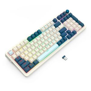 Teclado Inalámbrico Para Juegos Redragon Eisa Pro K686wb Rgb Con Diseño De Interruptores Rojos Y 96 % De Teclas - Azul - Imagen 5