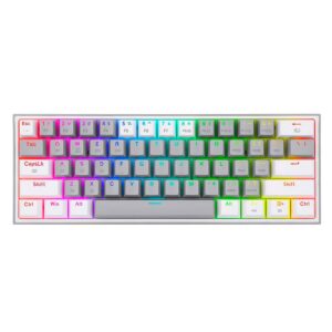 Teclado Para Juegos Redragon Fizz K617 Rgb Con Diseño Rojo, Interruptor Del 60 %, Gris Y Blanco
