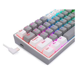 Teclado Para Juegos Redragon Fizz K617 Rgb Con Diseño Rojo, Interruptor Del 60 %, Gris Y Blanco - Imagen 4