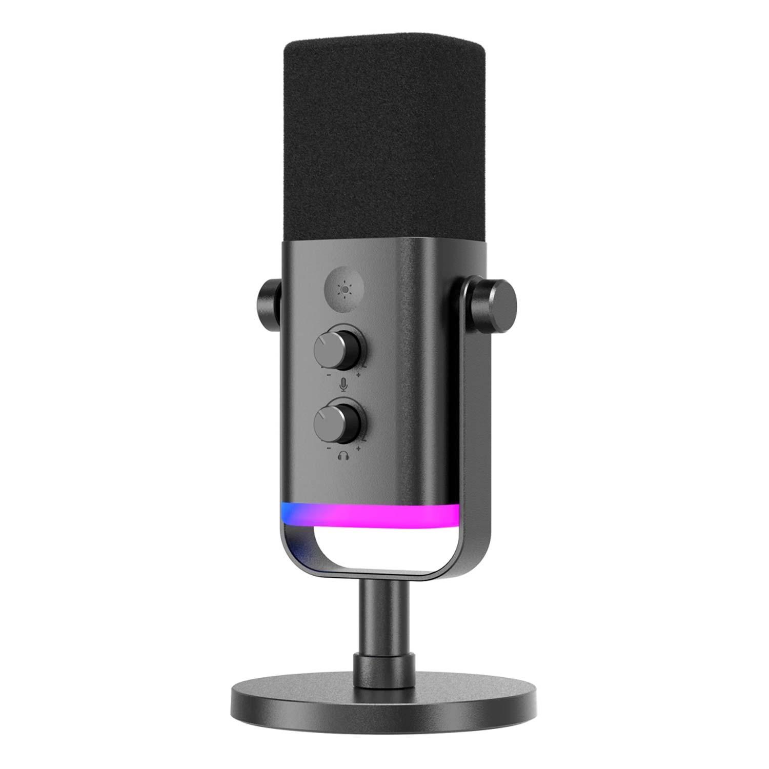 Micrófono Para Juegos Fifine Am8 Rgb Usb-c/xlr, Color Negro