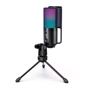 Micrófono De Condensador Usb Fifine K669 Pro 3 Rgb, Negro