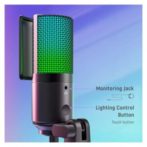Micrófono De Condensador Usb Fifine K669 Pro 3 Rgb, Negro - Imagen 4