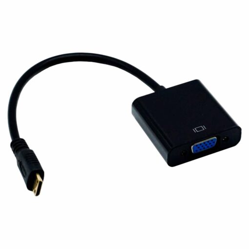 Cable Adaptador De Video Hdmi Masculino A Vga Femenino, Color Negro
