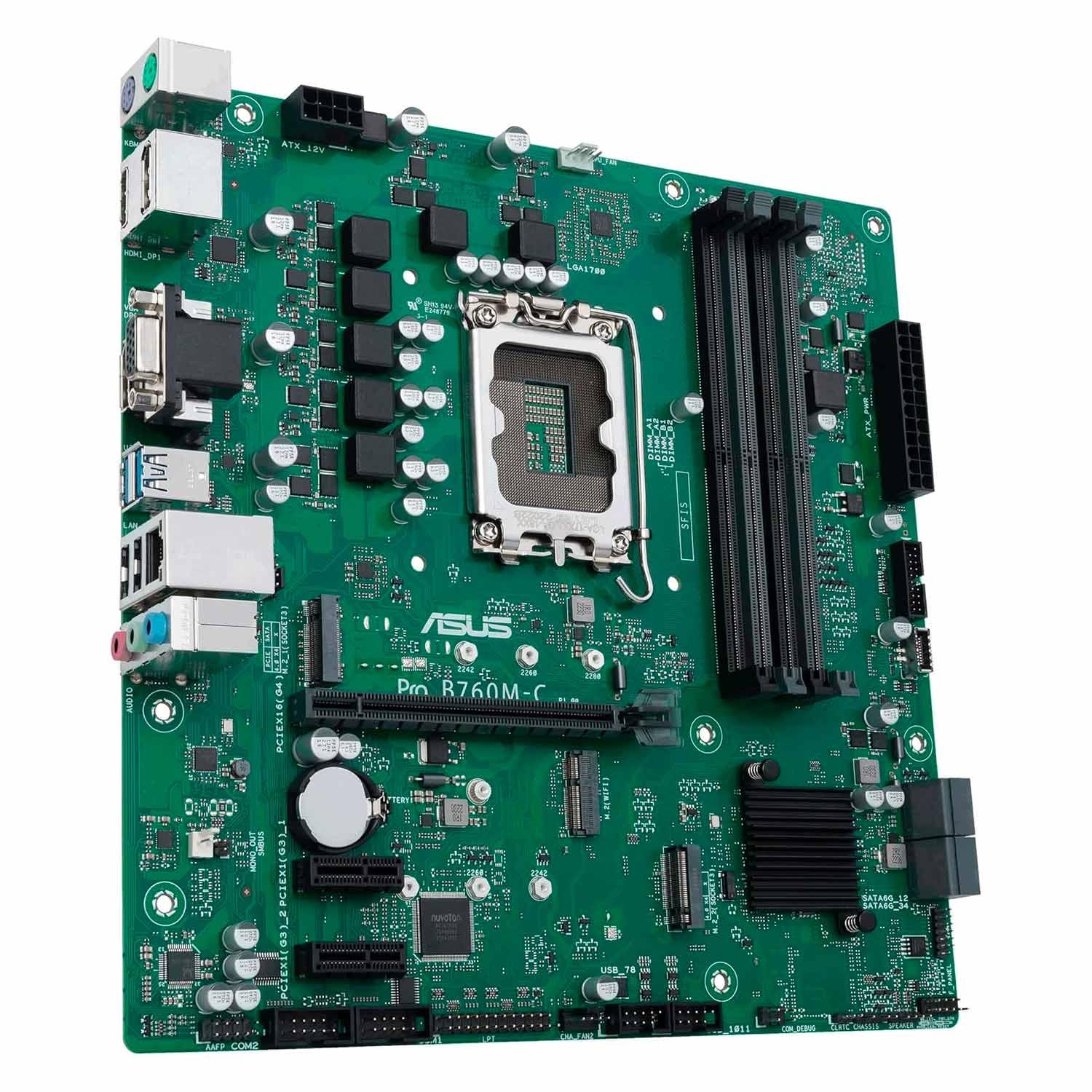 Alternative view of Asus Pro B760m-c Csm Ddr5 Socket Lga 1700 Chipset B760 Micro Atx