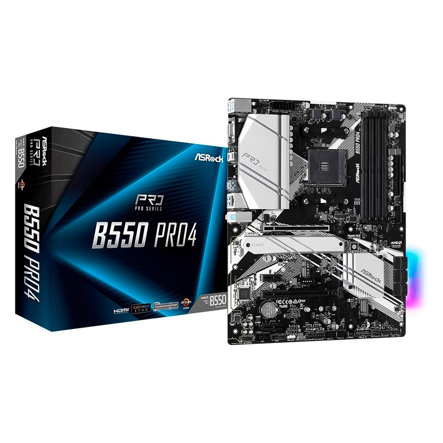 Asrock B550 Pro4 Ddr4 Socket Am4 Chipset Amd B550 Atx
