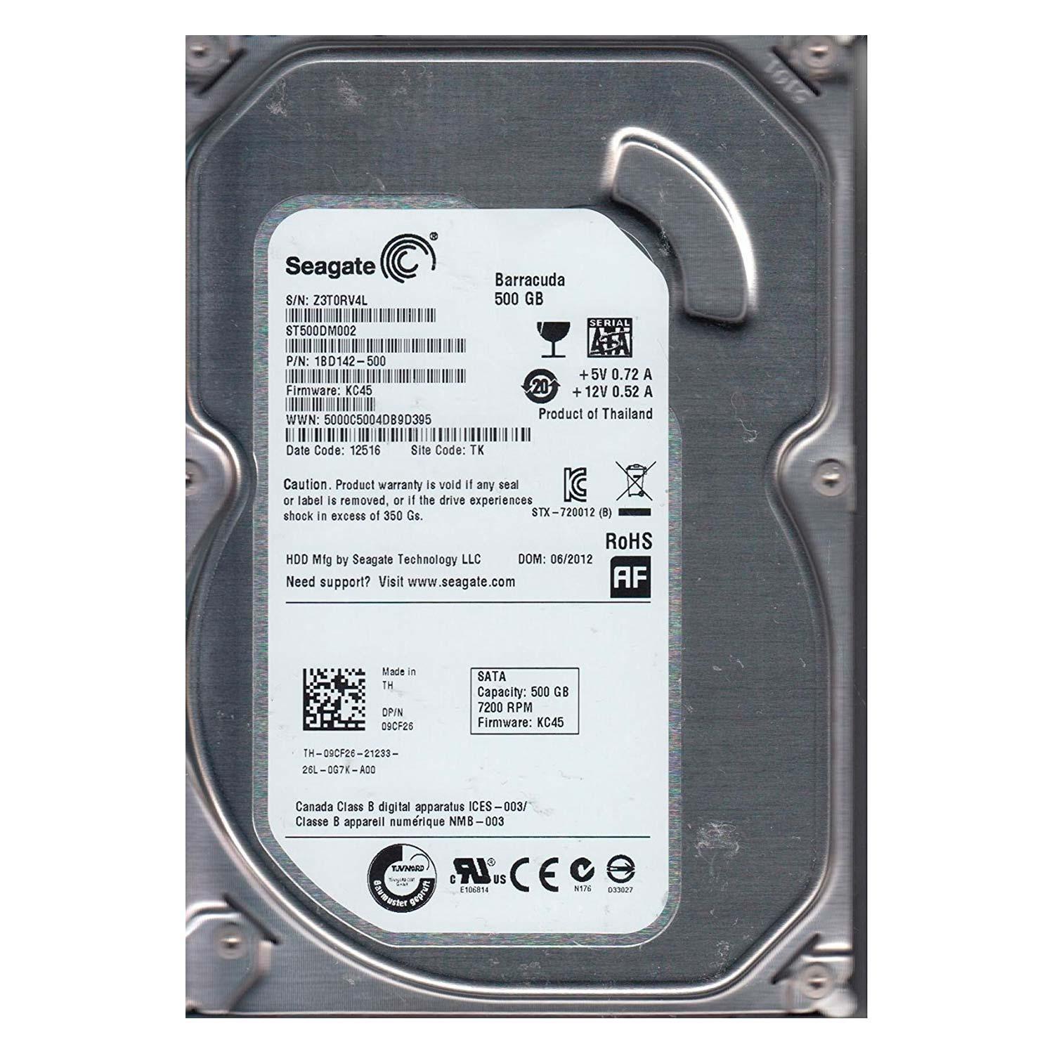 Disco Duro Seagate Barracuda Pull De 500 Gb, 3,5", Sata 3, 7200 Rpm - St500dm002