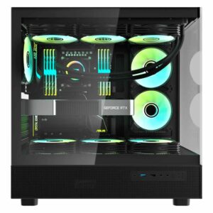 Gabinete Darkflash Dpx90 De Tamaño Mediano, Color Negro (3 Ventiladores Argb) - Imagen 3