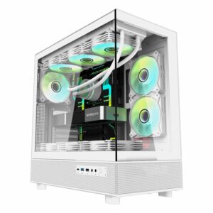 Gabinete Darkflash Dpx90 De Tamaño Mediano, Color Blanco (3 Ventiladores Argb)