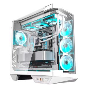 Cabina De Torre Intermedia Darkflash Dy470 Argb, Color Blanco