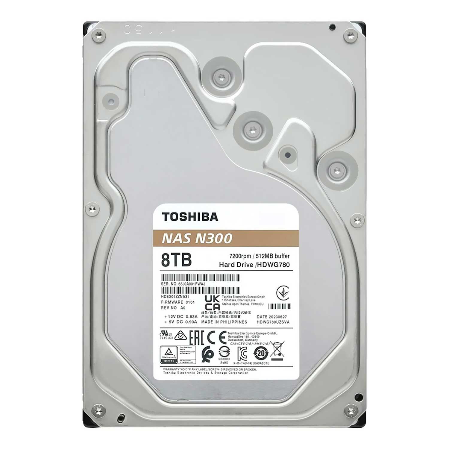 Hd Toshiba N300 Nas 8tb 3.5" Sata 3 7200rpm - Hdwg780xzsta