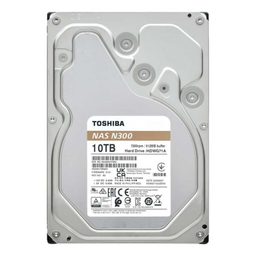Disco Duro Toshiba N300 Nas De 10 Tb, 3,5" Sata 3, 7200 Rpm - Hdwg71axzsta