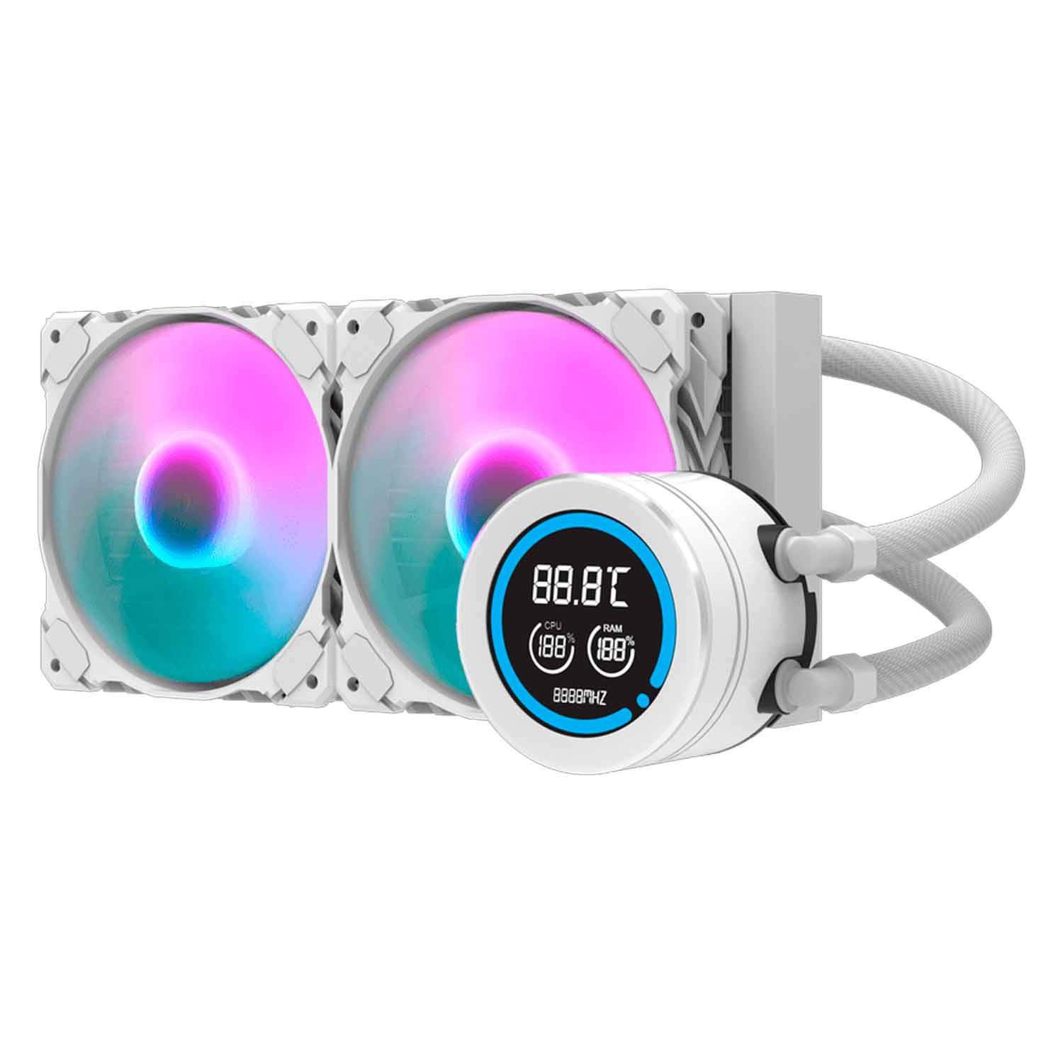 Dispensador De Agua Con Procesador Darkflash Nebula Dn240d Rgb, Color Blanco