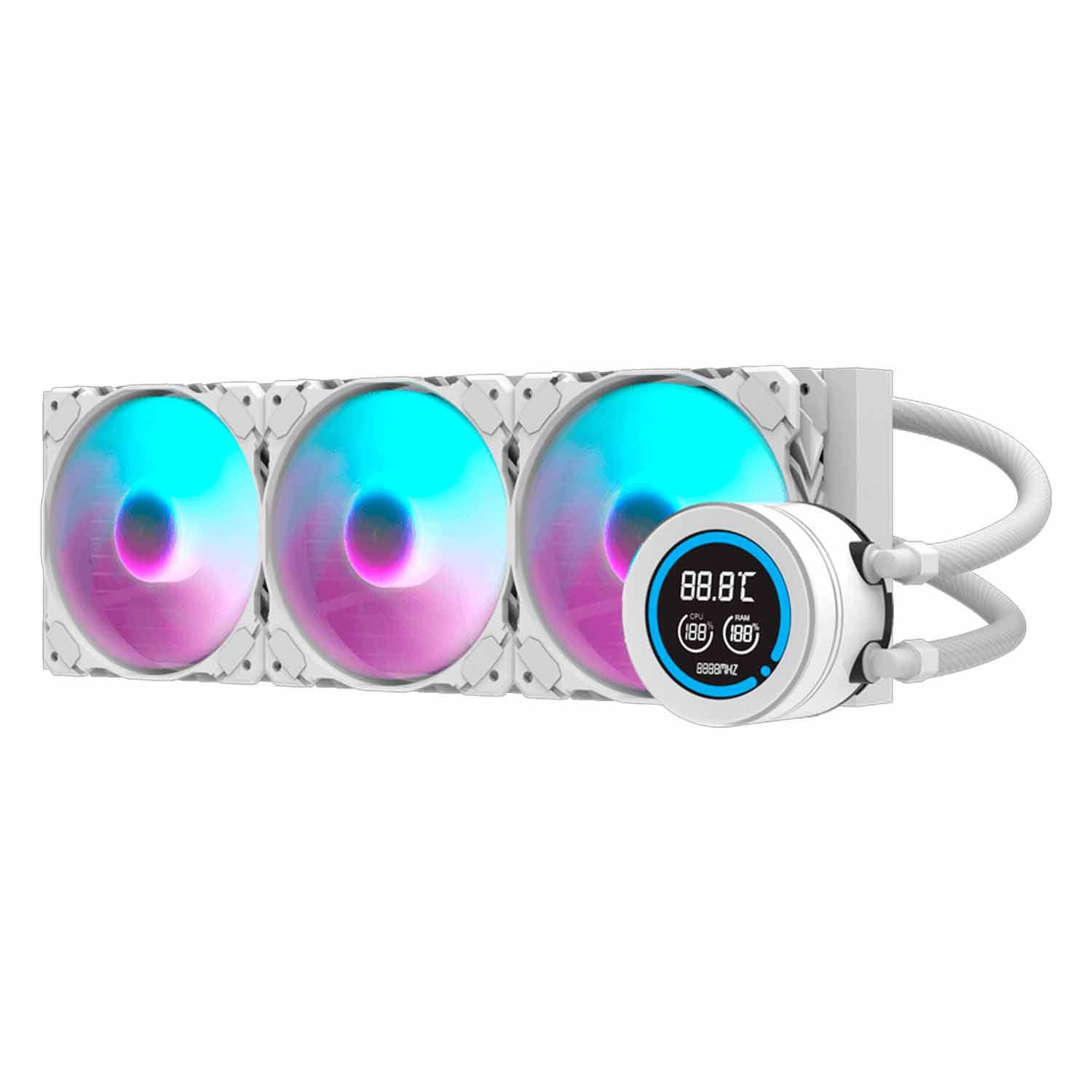 Dispensador De Agua Con Procesador Darkflash Nebula Dn360d Rgb, Color Blanco