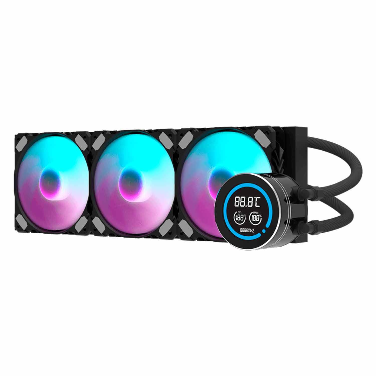 Dispensador De Agua Con Procesador Darkflash Nebula Dn360d Rgb, Color Negro