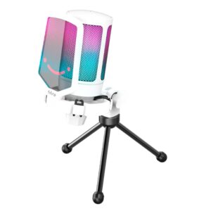 Micrófono De Condensador Usb Fifine A6vw Rgb, Color Blanco
