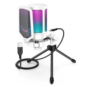 Micrófono De Condensador Usb Fifine A6vw Rgb, Color Blanco - Imagen 2