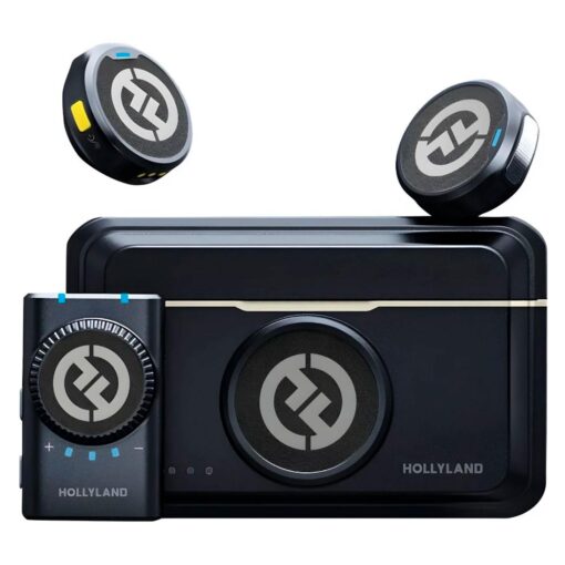 Micrófono De Solapa Inalámbrico Con Iluminación Usb-c Hollyland Lark M2 Combo Para Teléfono Inteligente, Color Negro