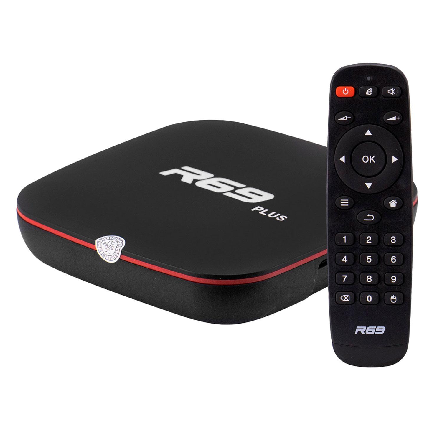 Decodificador De Tv Inteligente R69 Plus 8k Ultra Hd 512 Gb 64 Gb Ram Wifi - Negro