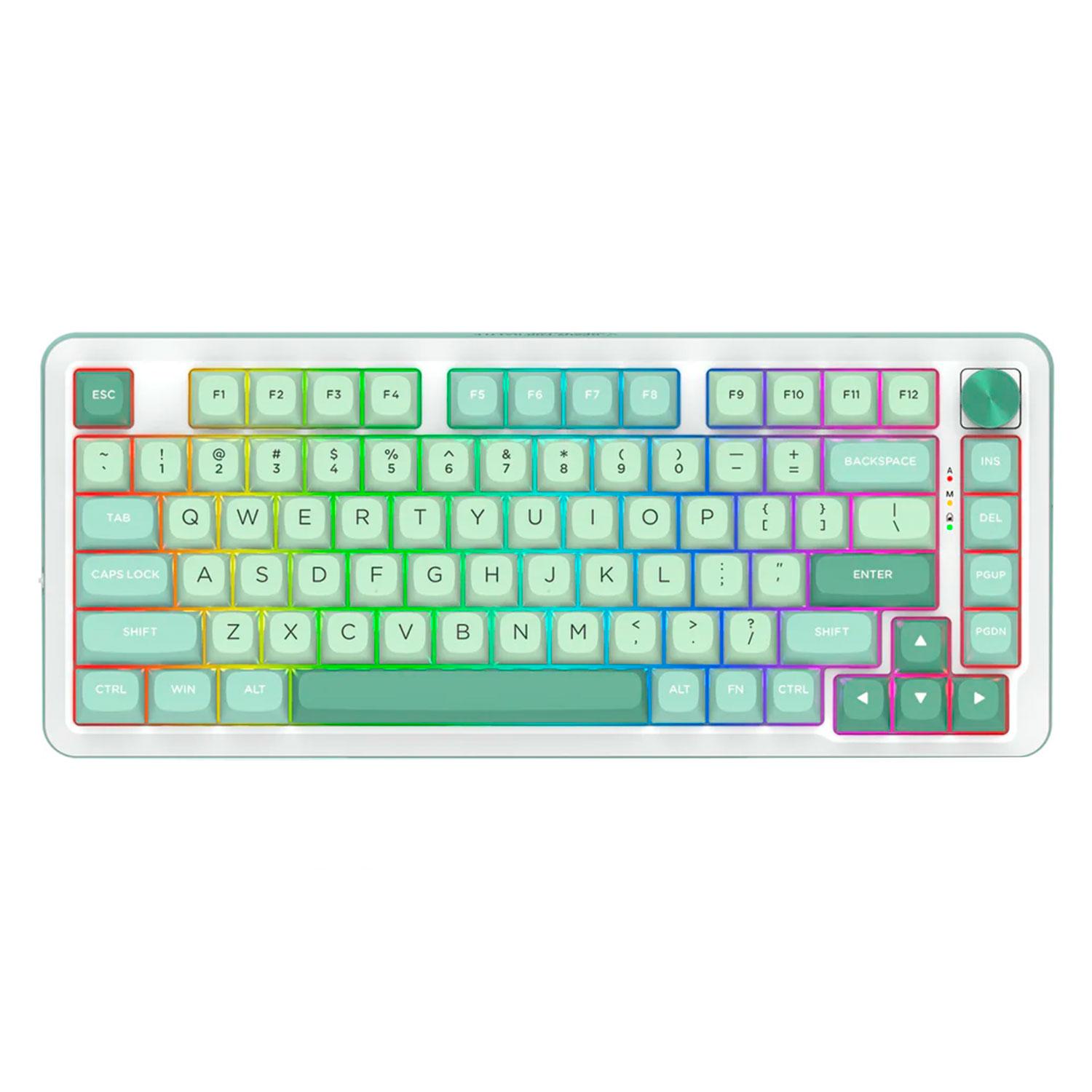 Teclado Gamer Redragon Pro Cyrus K681cgc Rgb Layout 75% Inalámbrico - Verde