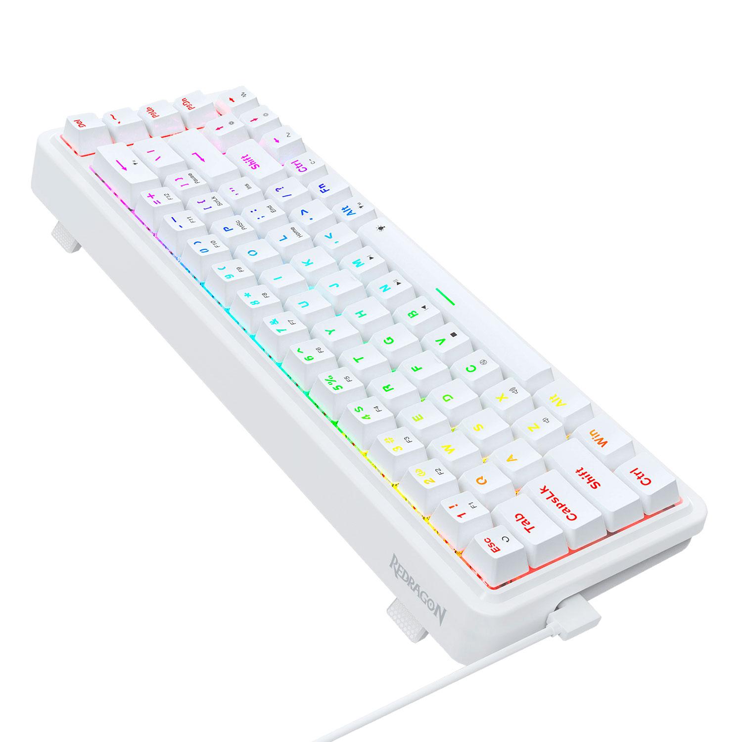Teclado Para Juegos Redragon Nova K709w Rgb Con Diseño Del 65 % - Blanco - Imagen 3