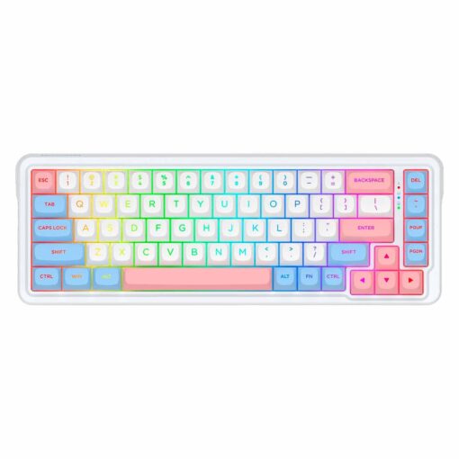 Teclado Gamer Redragon Nueva Pro K709wbp Rgb Layout 65% - Blanco