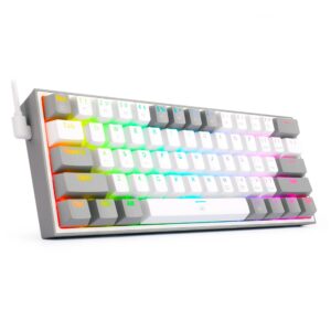 Gamer Redragon Fizz K617 Switch Red Layout 60% - Blanco Y Azul - Imagen 4