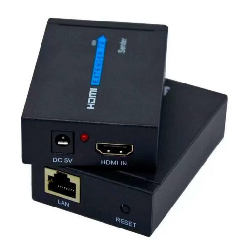 Adaptador De Extensión Hdmi A Rj45 De 60 Metros, Color Negro