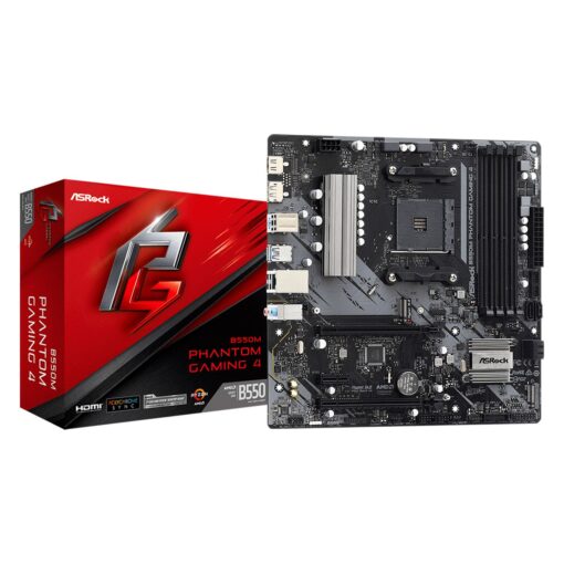 Placa Madre Asrock B550m Phantom Gaming 4 Con Zócalo 4xddr4 Am4 Y Chipset Amd B550 Micro Atx