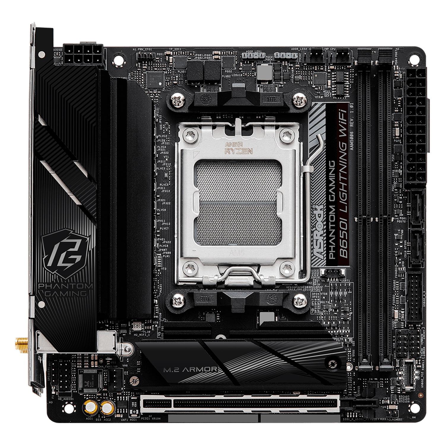Alternative view of Placa Madre Asrock B650i Lightning Wifi Con 2 Ranuras Ddr5 Y Chipset Amd B650 Mini Itx