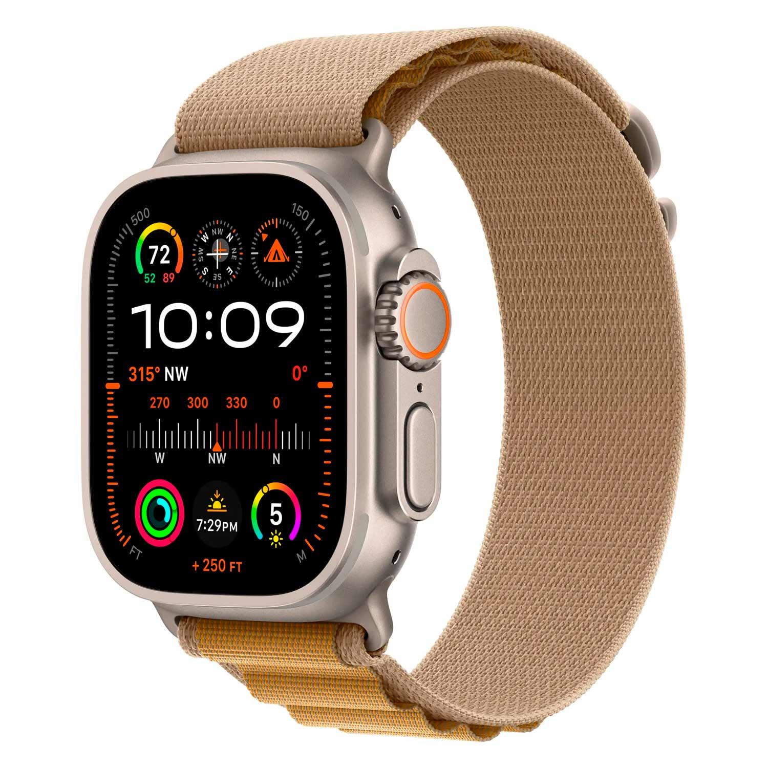 Apple Watch Ultra 2 Mx4h3lw/a Con Gps Y Celular, Caja De Titanio De 49 Mm, Correa Alpine Loop Color Canela