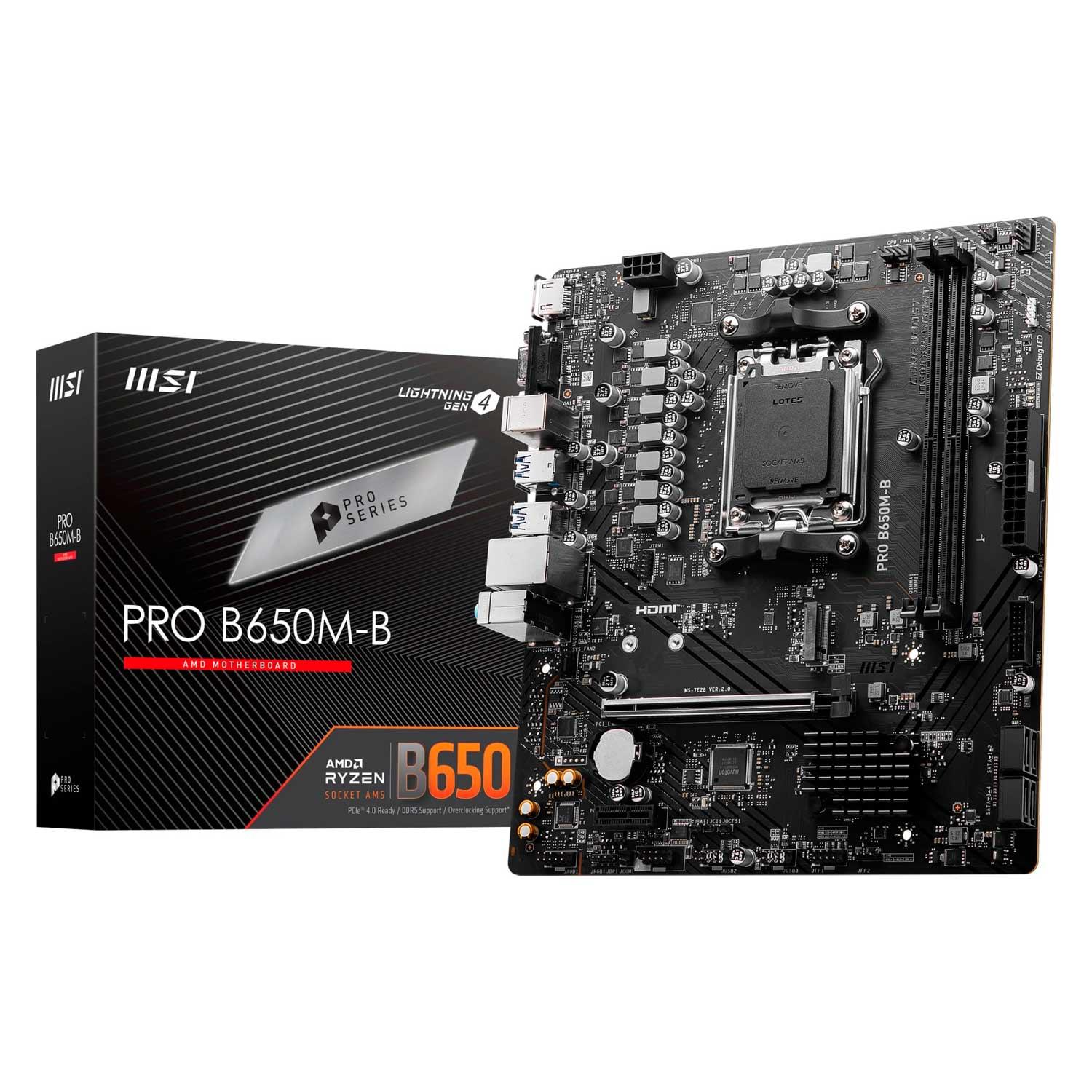 Placa Madre Msi Pro B650m-b Ddr5 Socket Am5 Chipset Amd B650 Micro Atx