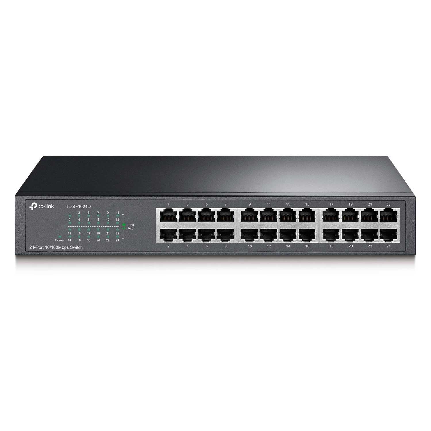Tp-link Tl-sf1024d - Concentrador Conmutador Gigabit De 24 Puertos Y 100 Mbps, Color Gris