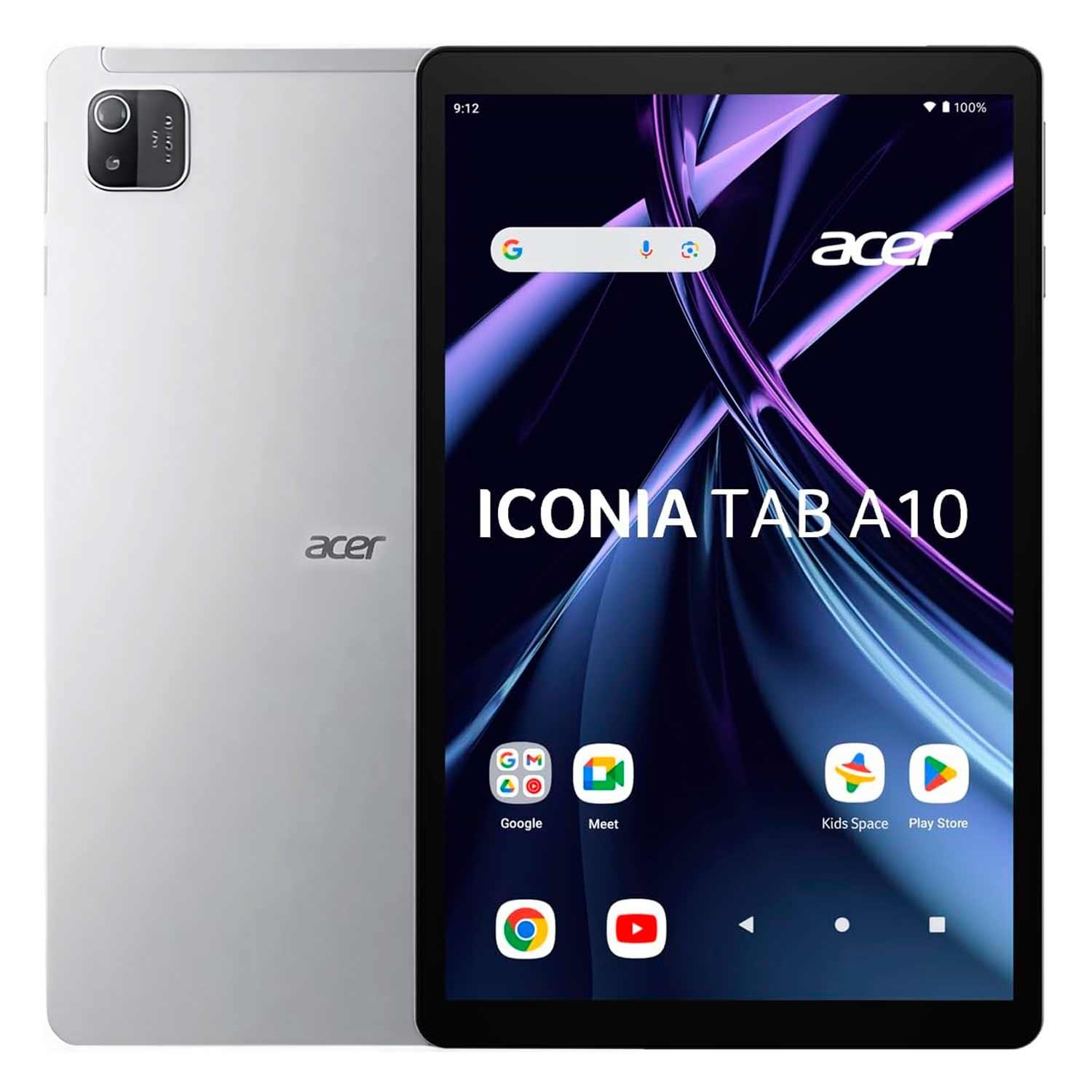 Tablet Acer Iconia Tab A10, Pantalla De 10,1", 128 Gb, 4 Gb De Ram, Color Plata