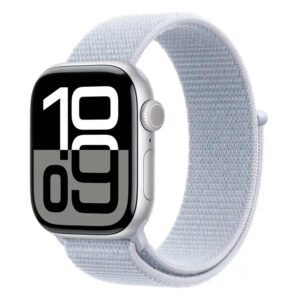 Apple Watch Series 10 Mwwd3lw/a Caja De Aluminio 42 Mm Correa Deportiva Color Plata Y Azul Nube