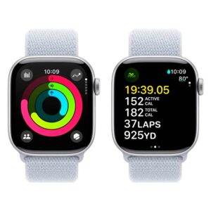 Apple Watch Series 10 Mwwd3lw/a Caja De Aluminio 42 Mm Correa Deportiva Color Plata Y Azul Nube - Imagen 4