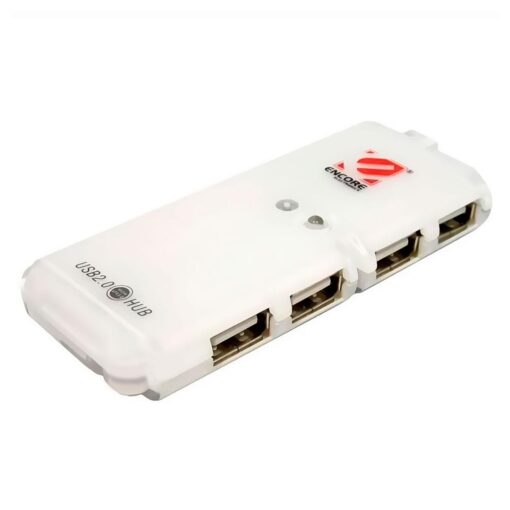 Adaptador Concentrador 4 En 1 Encore Enu-4usb, Color Blanco