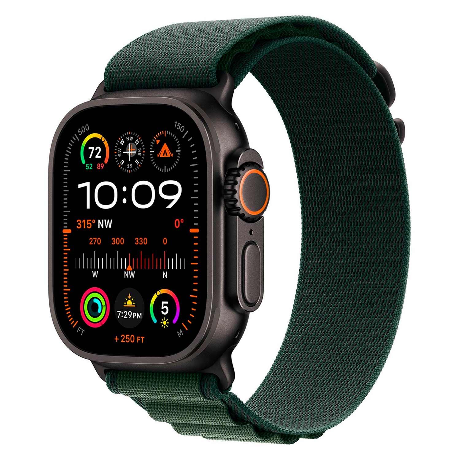 Apple Watch Ultra 2 Mx4t3lw/a Cell + Gps Caja De Titán Negro 49 Mm - Loop Verde Alpino