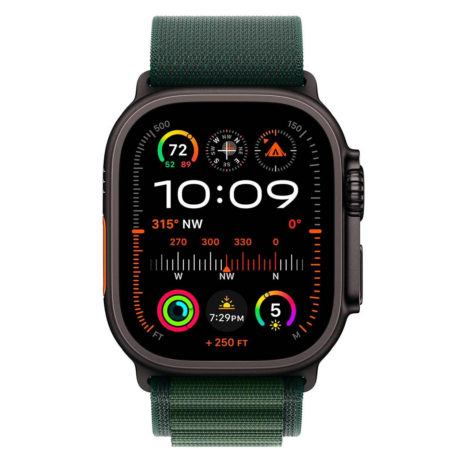 Alternative view of Apple Watch Ultra 2 Mx4r3lw/a Móvil + Gps Cajón De Titán 49 Mm Negro - Alpine Loop Verde