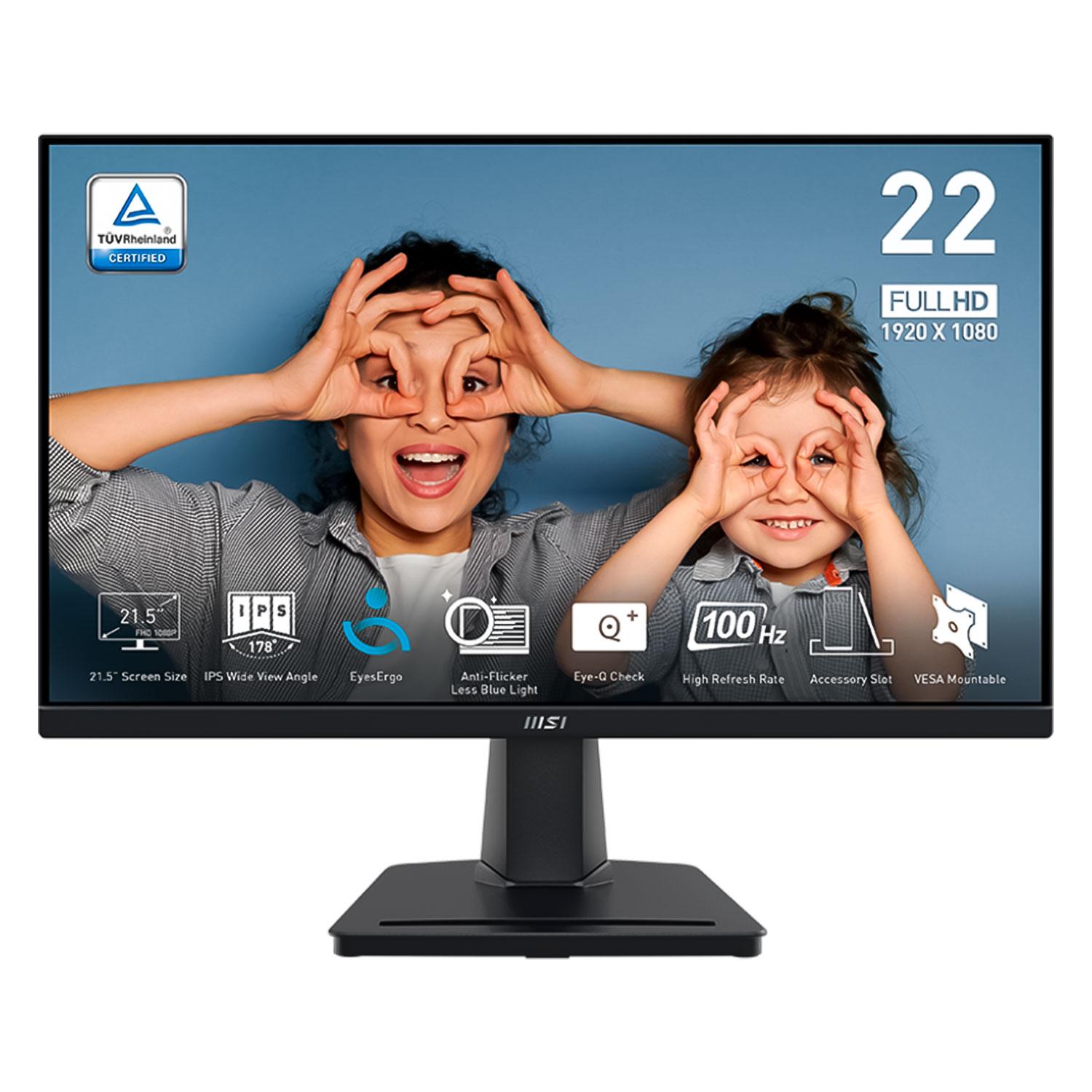 Monitor Msi Pro Mp225 De 21,5" Full Hd 100 Hz Hdmi Vga - Negro