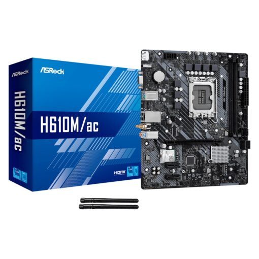 Placa Madre Asrock H610m/ac Con Zócalo 2xddr4 Lga 1700 Y Chipset Intel H610 Atx